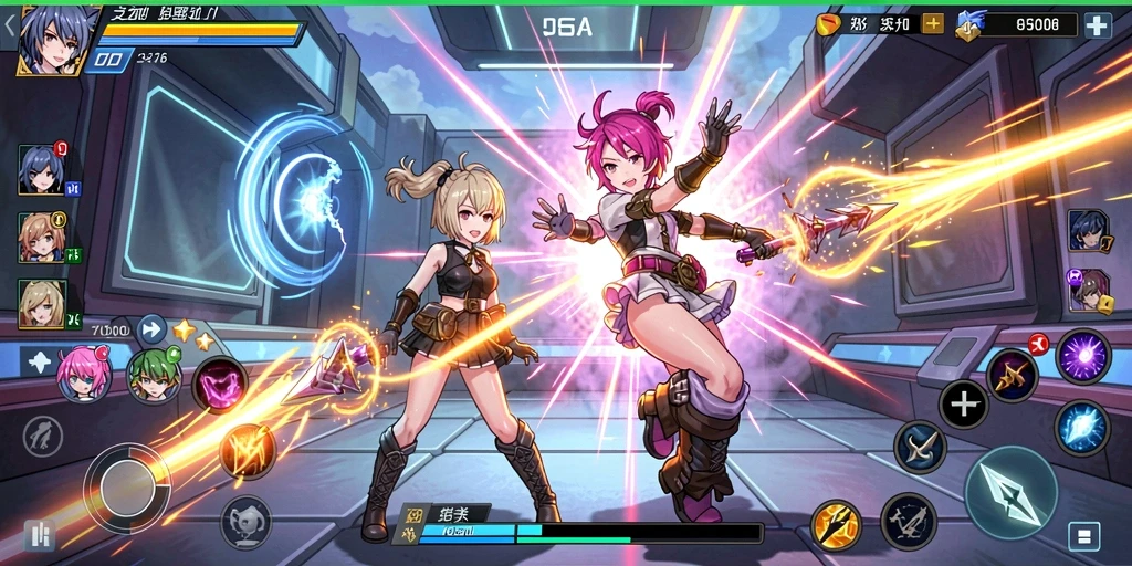 Screenshot 1: Menampilkan karakter utama dalam aksi.