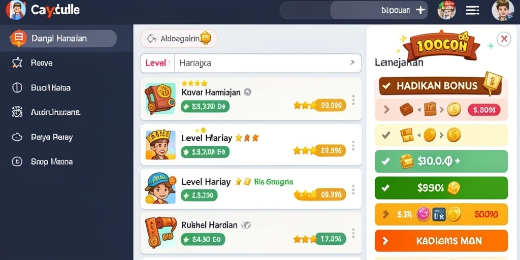 Tampilan menu utama yang menarik dan user-friendly.
