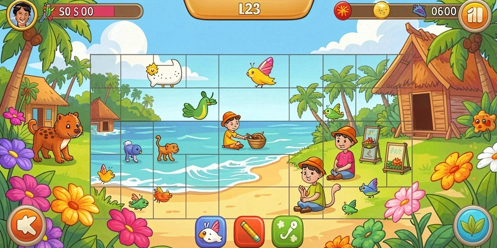 Screenshot 1: Tampilan awal game dengan karakter utama.